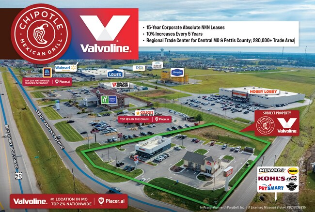 Plus de détails pour Chipotle & Valvoline | Sedalia, MO – Commerce de détail à vendre, Sedalia, MO